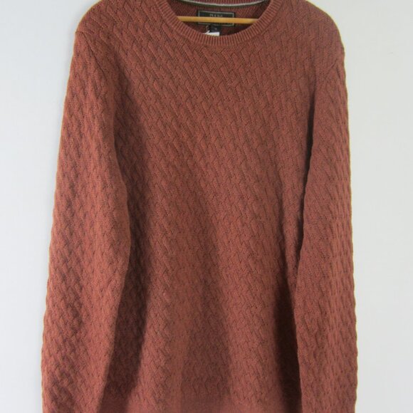 New Jos A Banks Reserve Mens M Heather Rust Brown Cashmere Cotton LS Sweater - Picture 6 of 7